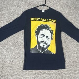 Post Malone Shirt Men's Size Medium Black Long Sleeve 2020 Runaway Tour Posty